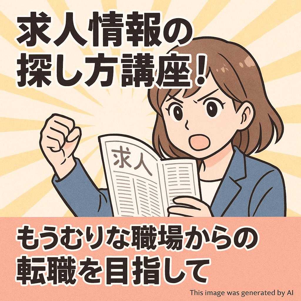 求人情報の探し方講座！もうむりな職場からの転職を目指して