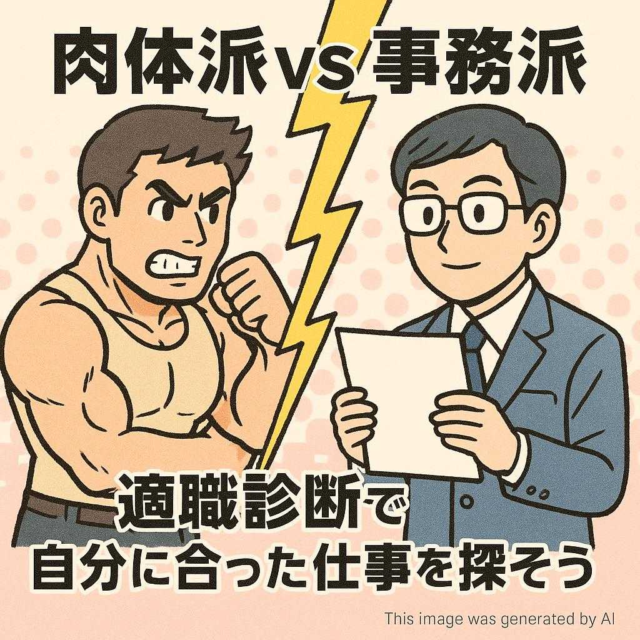 肉体派vs事務派！適職診断で自分に合った仕事を探そう