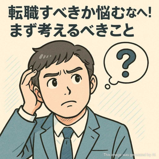 転職すべきか悩むあなたへ！まず考えるべきこと
