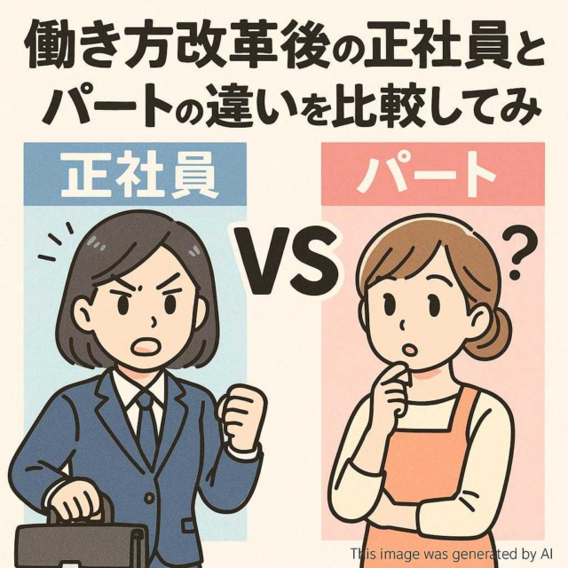 働き方改革後の正社員とパートの違いを比較してみた