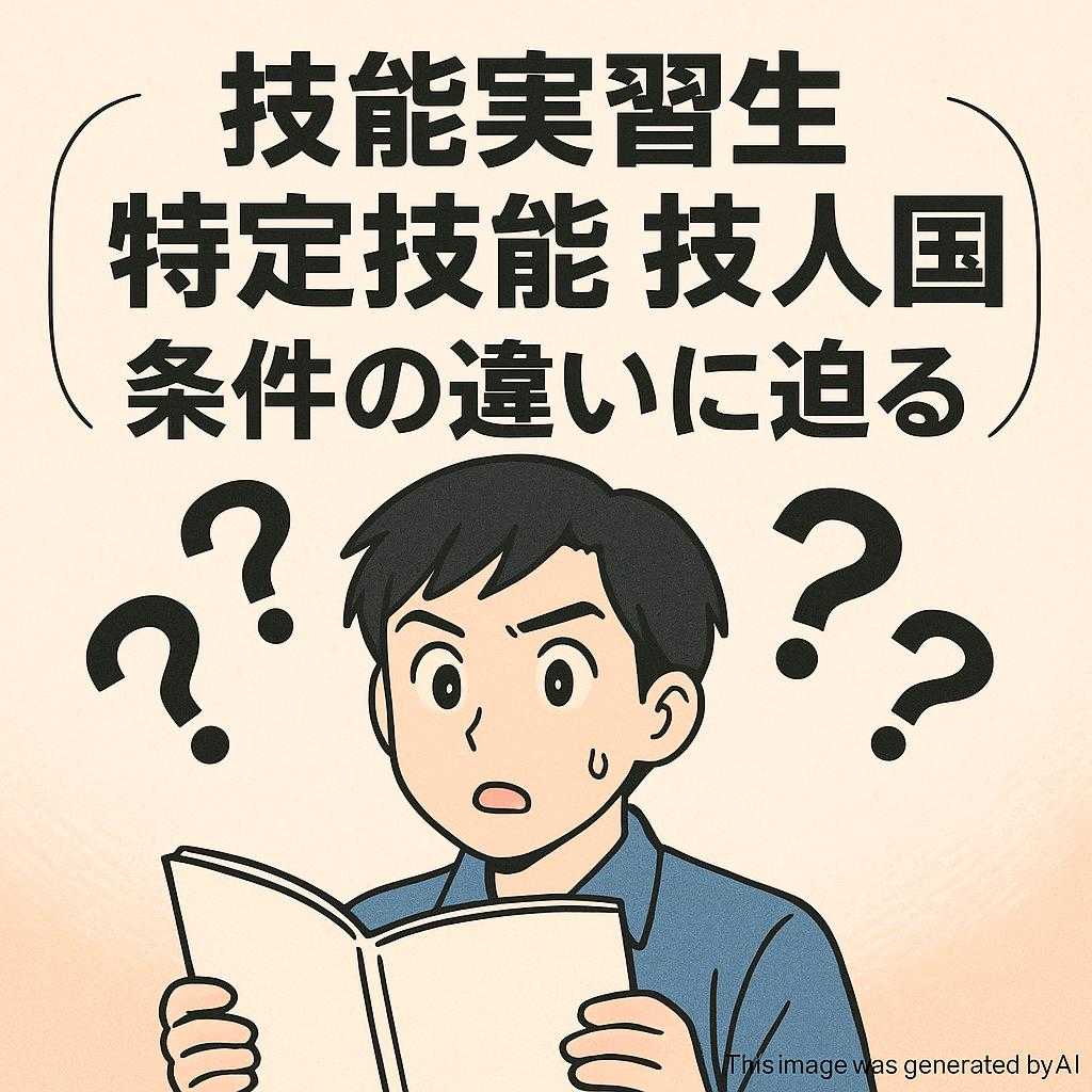 技能実習生 特定技能 技人国 条件の違いに迫る