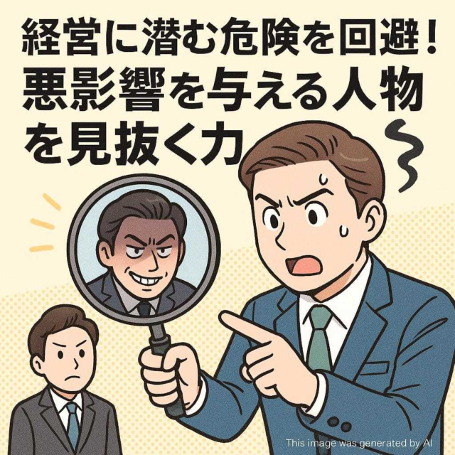 経営に潜む危険を回避！悪影響を与える人物を見抜く力