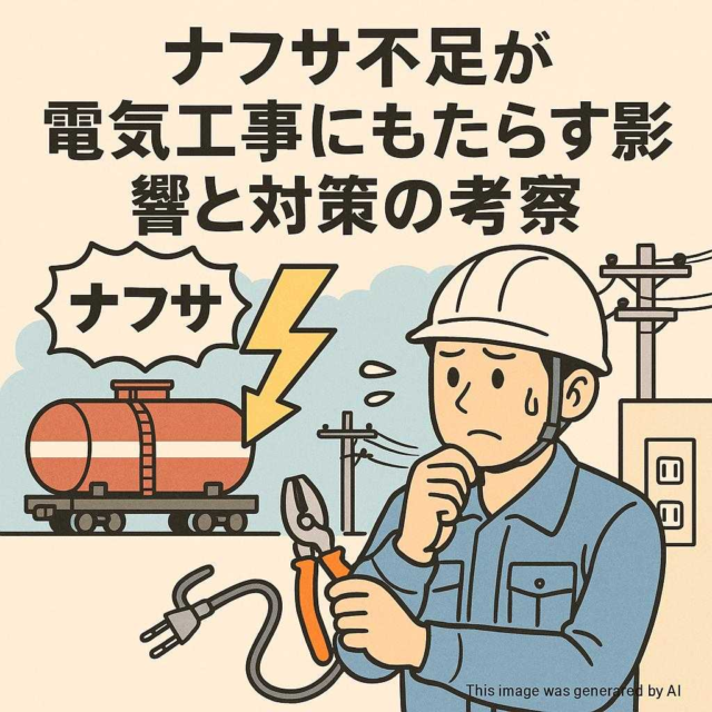 ナフサ不足が電気工事にもたらす影響と対策の考察