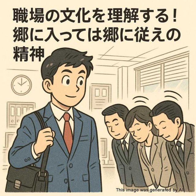 職場の文化を理解する！郷に入っては郷に従えの精神